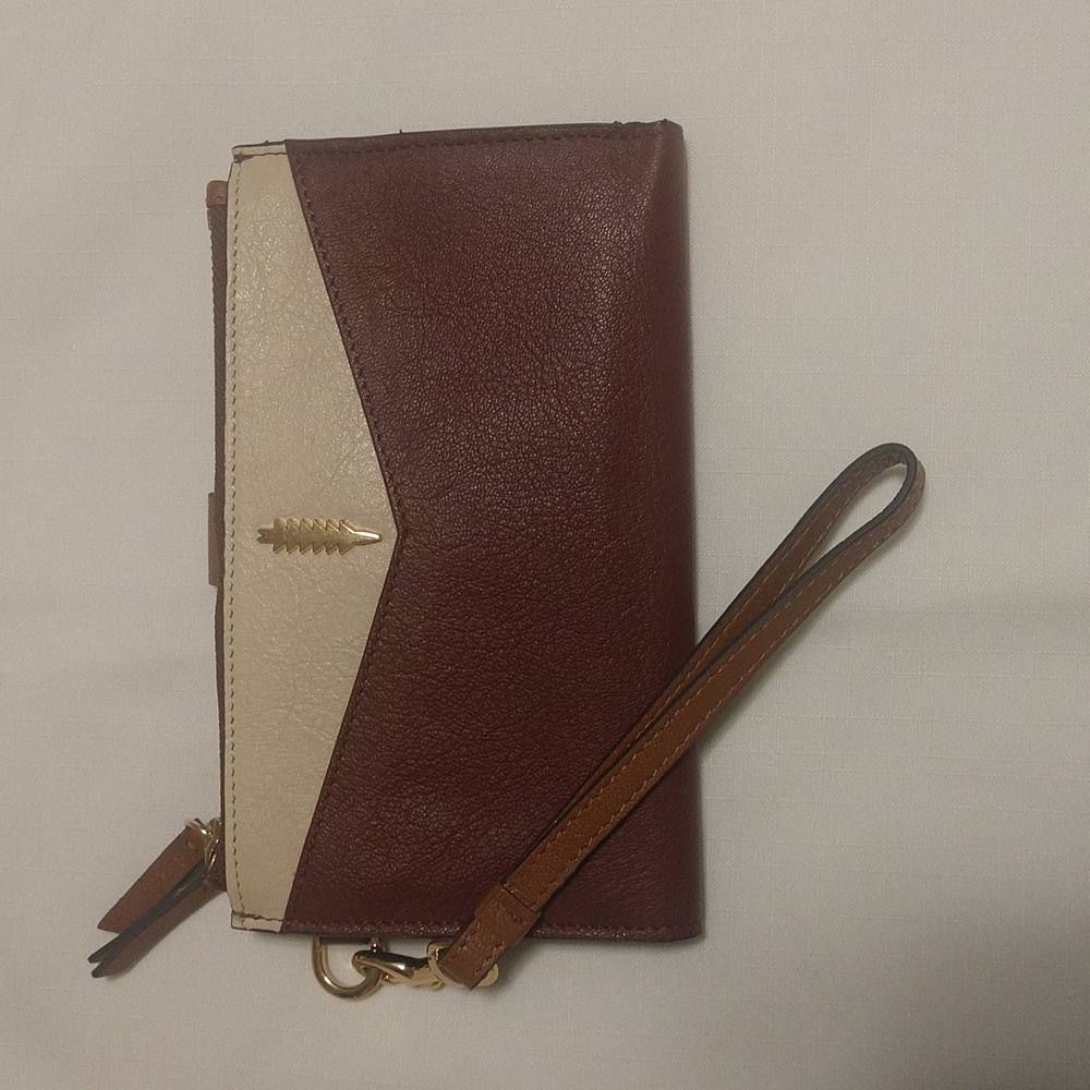 Thacker Alexis Double Zip Bifold Leather Wristlet